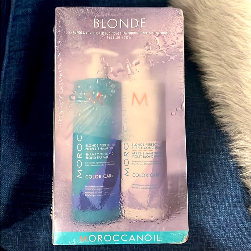 Moroccanoil Blonde Perfecting Purple Shampoo & Conditioner Half-Liter Set